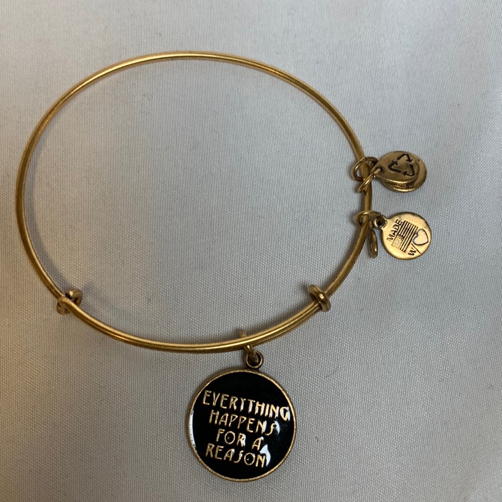 Alex and ani bracelet.  Everything happens for a reason charm.